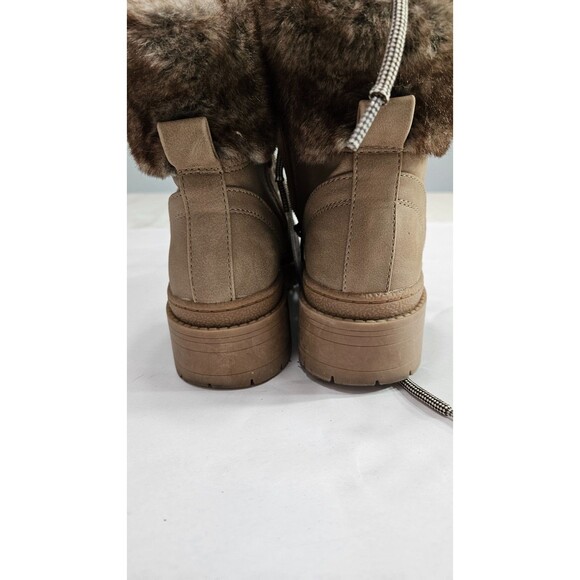 Unbranded Brown Round Toe Lace Up Slip On Block Heels Woman Shoes Size 8M - Picture 4 of 6